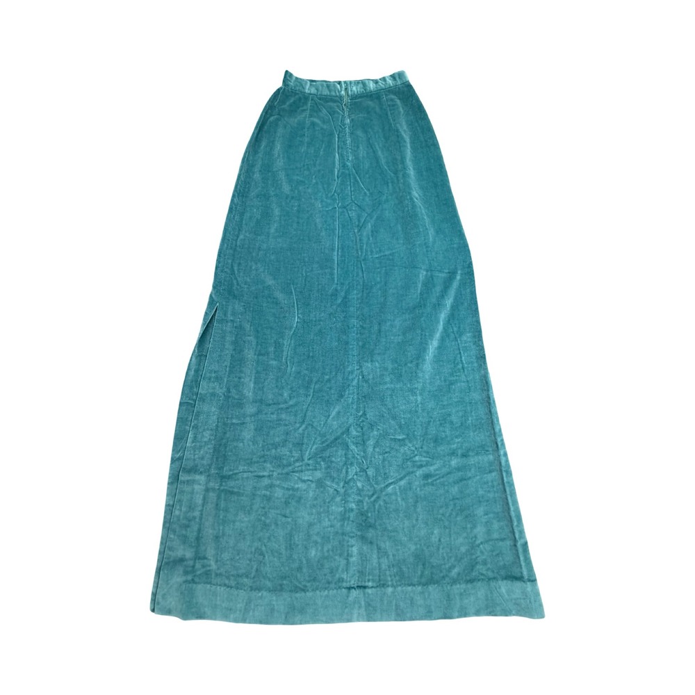 Sears The Gathering Skirt Womens 8 Teal Blue Maxi A-Line Vintage Cotton Boho